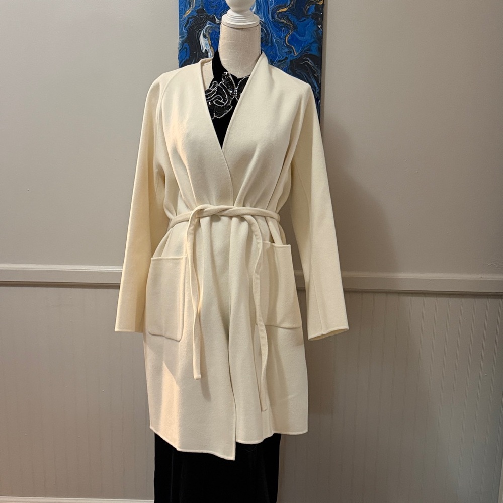 Theory Elegant Cream Women's Robe wool cashmere new with tag